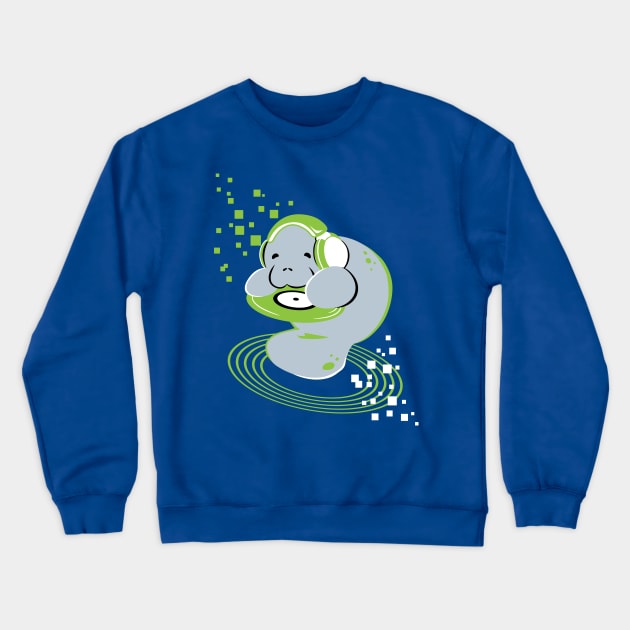 DJ Manatee Crewneck Sweatshirt by merumori